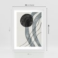 Plakat w ramie 30x40 - Abstrakcyjne Kształty w Szarościach - abstrakcja, akwarelowe plamy - rama biała