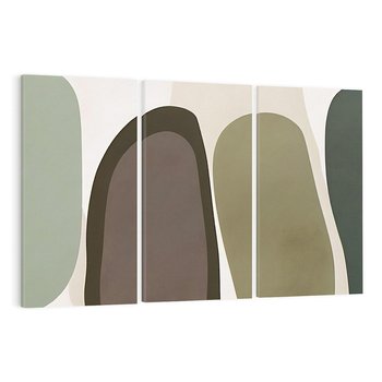 Obraz na płótnie 120x80 - Fale w Zieleni - abstrakcyjne kształty, zgaszona zieleń