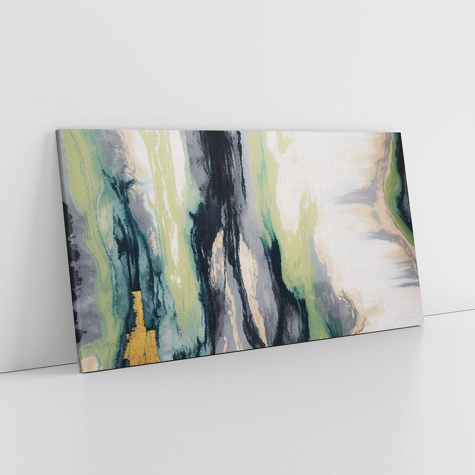 Obraz na płótnie 120x60 - Sfumowane zmysły artysty - rozmyte kolory, zieleń