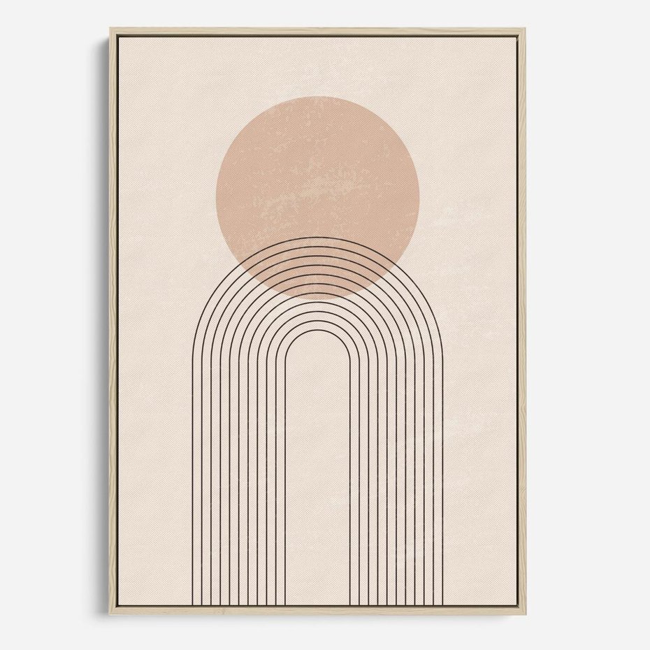 Obraz w ramie 70x100 - Konturem Zdefiniowane - boho plakat, minimalizm - rama drewno