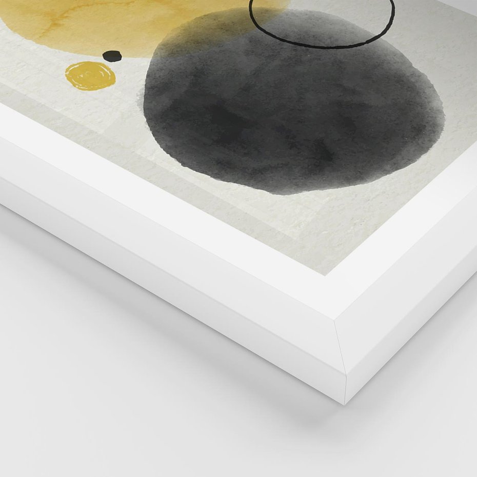 Plakat w ramie 40x50 - Pastelowa Harmonia - abstrakcja, akwarelowe plamy - rama biała