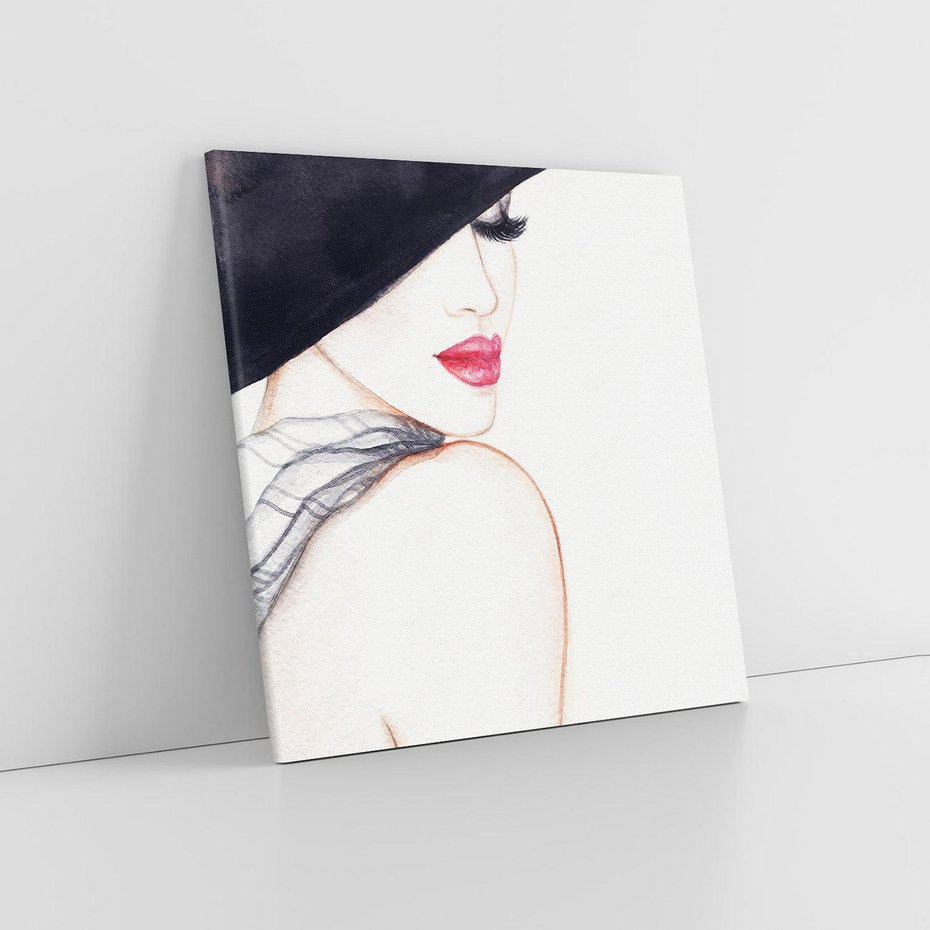 Obraz na płótnie 60x60 - Stylowa Ekspresja - kobieta, moda