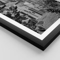 Plakat w ramie 30x40 - Nadmorska Uliczka - czarno białe zdjecie, uliczka w nadmorskim mieście - rama czarna