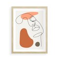 Plakat w ramie 50x70 - Twarz w Geometrycznym Stylu - nowoczesny obraz, grafika - rama drewno