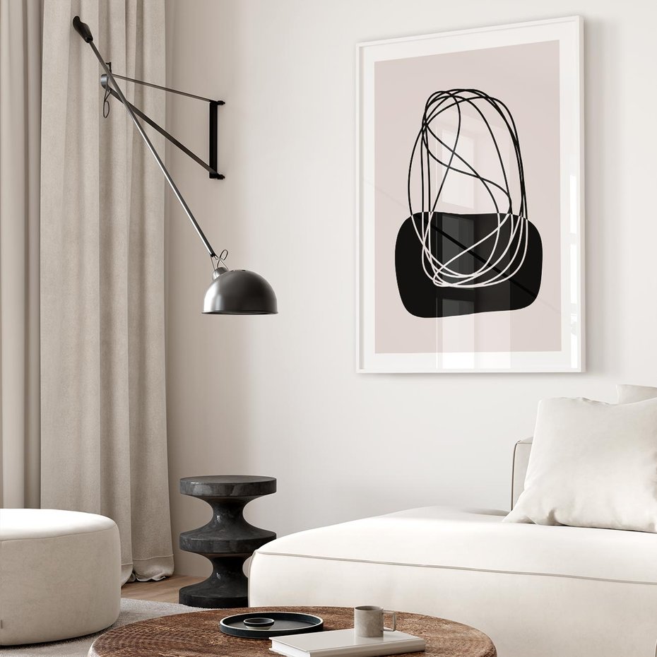 Plakat bez ramy 30x40 - Linie Eksploracji - abstrakcyjne szkicowane linie, minimalizm