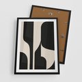 Plakat w ramie 50x70 - Abstrakcyjne Linie - boho plakat, rycina - rama czarna