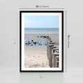 Plakat w ramie 50x70 - Fale na falochronie nad morzem - morze, falochron - rama czarna