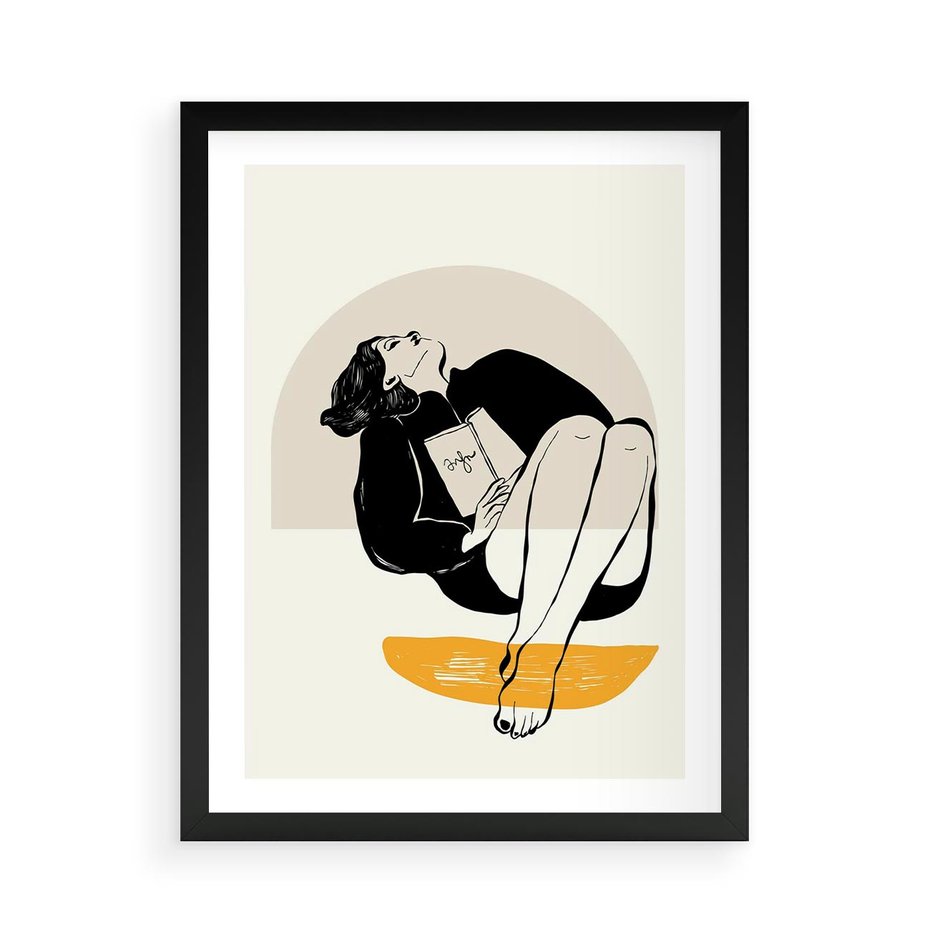 Plakat w ramie 50x70 - Kształt Kobiecego Portretu - grafika, kobieta - rama czarna