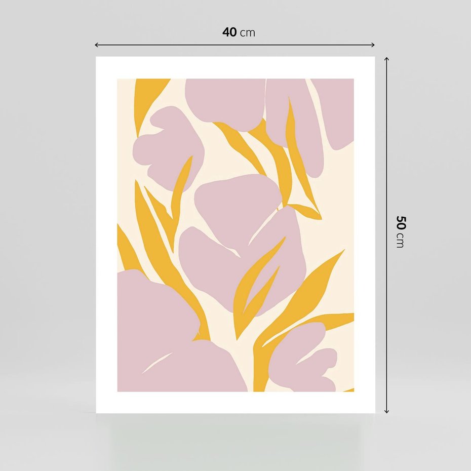 Plakat bez ramy 40x50 - Migocące Wibracje - abstrakcyjne kwiaty, pastelowe kolory