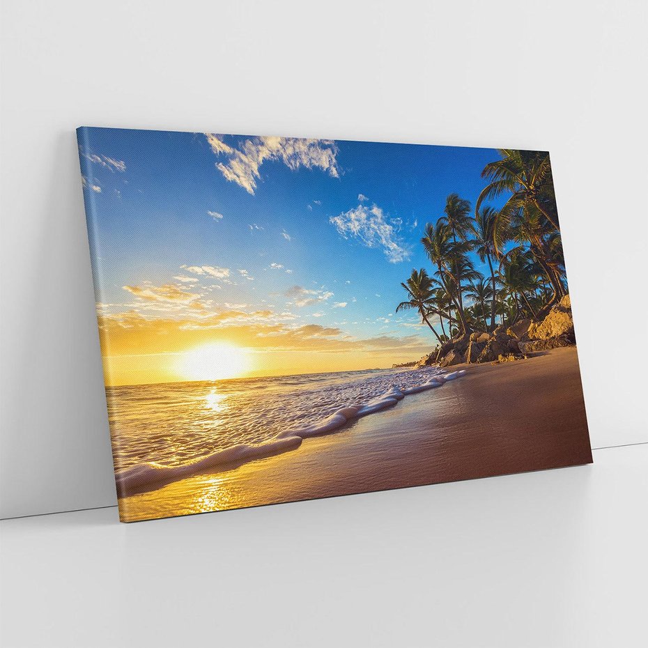 Obraz na płótnie 100x70 - Magia Tropików - zachód słońca,
