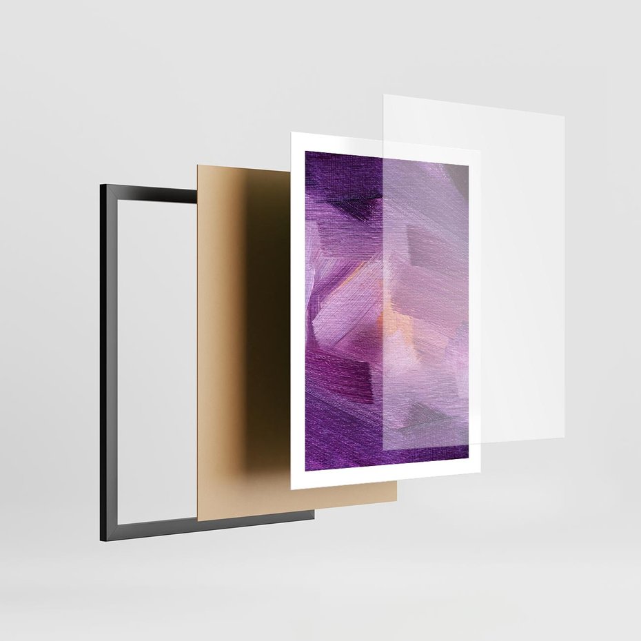 Plakat w ramie 50x70 - Abstrakcyjna gra kolorów - abstrakcja, akwarela - rama czarna