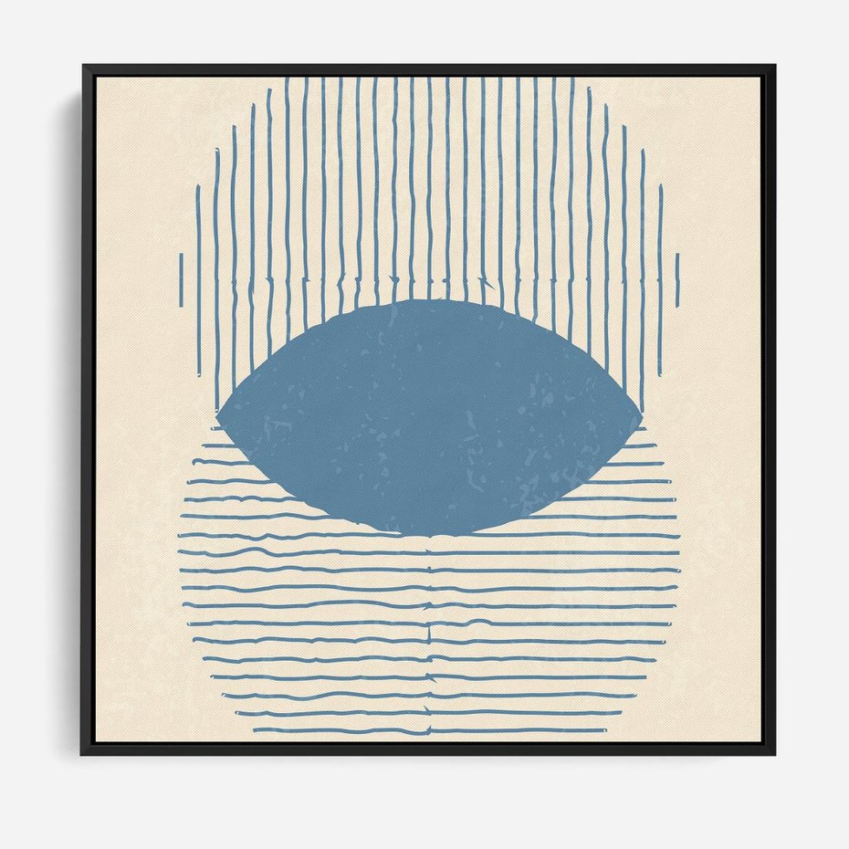 Obraz w ramie 50x50 - Wnętrza Refleksji - geometryczne kształty, koła - rama czarna