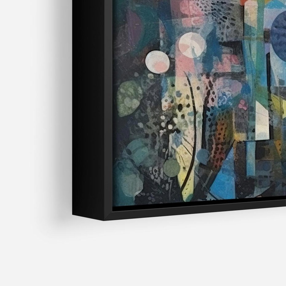 Obraz w ramie 50x50 - Rozbijając Granice Kreatywności - abstrakcyjny obraz, sztuka abstrakcji - rama czarna