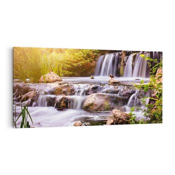 Obraz na płótnie 120x60 - Moc Natury - wodospad, rzeka