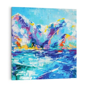 Obraz na płótnie 40x40 - Mistyka Górskich Marzeń - abstrakcja, pejzaż gór