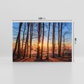 Obraz na płótnie 120x80 - Zachód słońca w jesiennym lesie - zachód słońca,