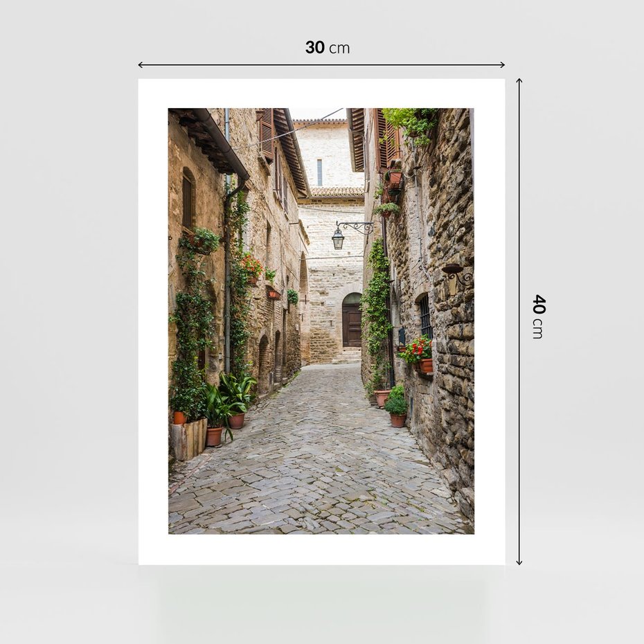 Plakat bez ramy 30x40 - Urok Uliczki we Włoszech - uliczka, Włochy