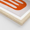 Plakat w ramie 50x70 - Eksploracja Nowego Światła - abstrakcyjna pomarańczowa forma, minimalizm - rama drewno