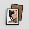 Plakat w ramie 30x40 - Kobieca Fryzura w Ruchu - fryzura, kobieta - rama czarna