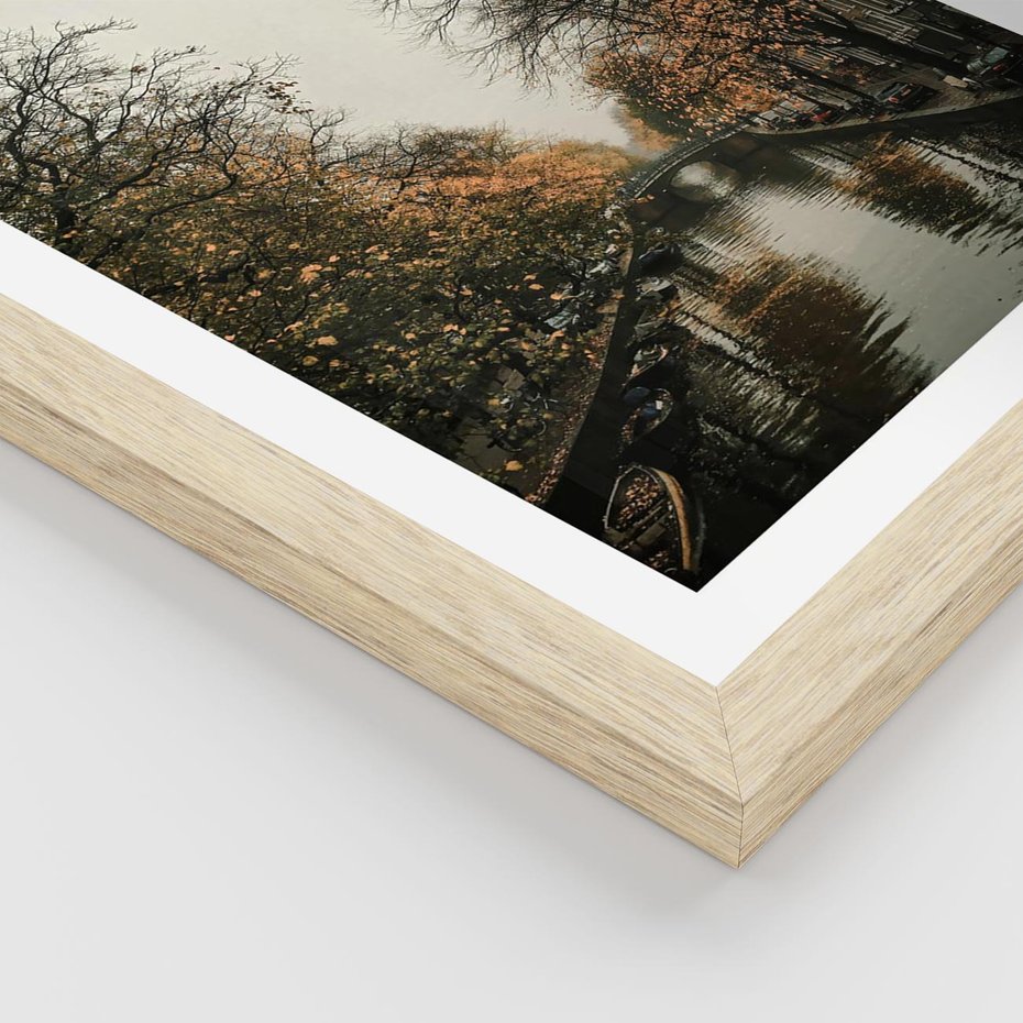 Plakat w ramie 30x40 - Jesienne Spacerki po Holenderskich Kanałach - kanały, Holandia - rama drewno