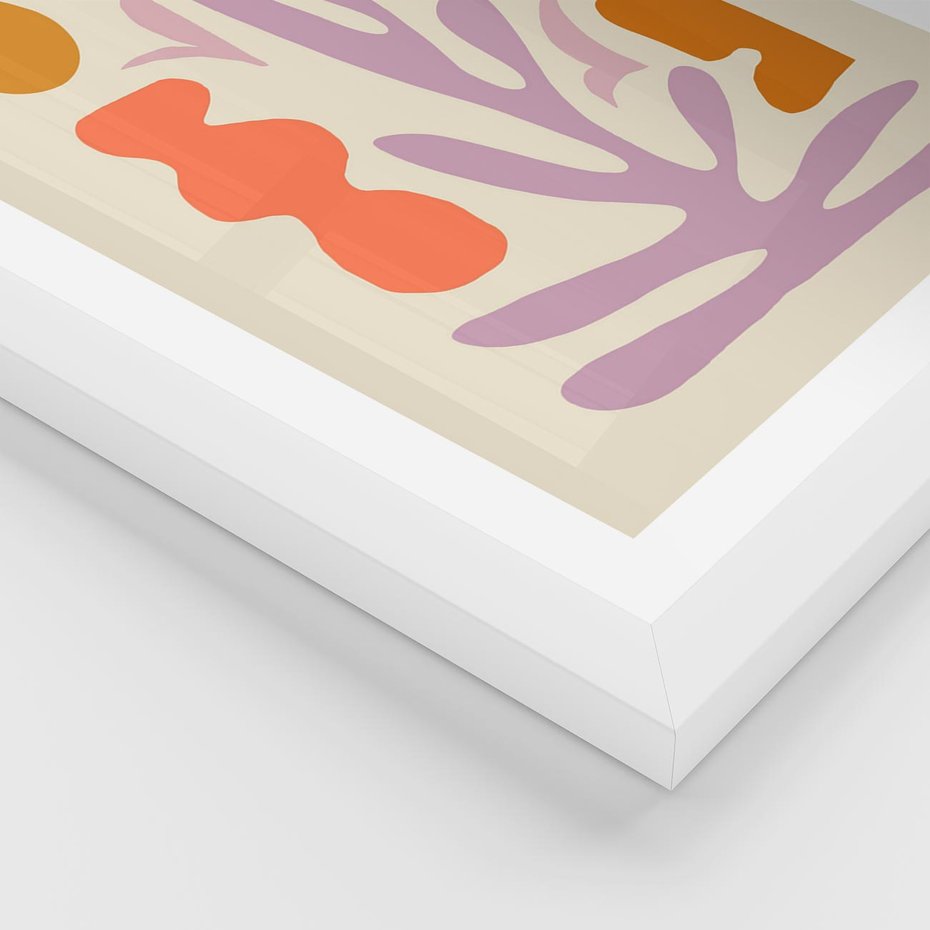 Plakat w ramie 30x40 - Przenikająca Harmonia - abstrakcyjny obraz, pastelowe kolory - rama biała