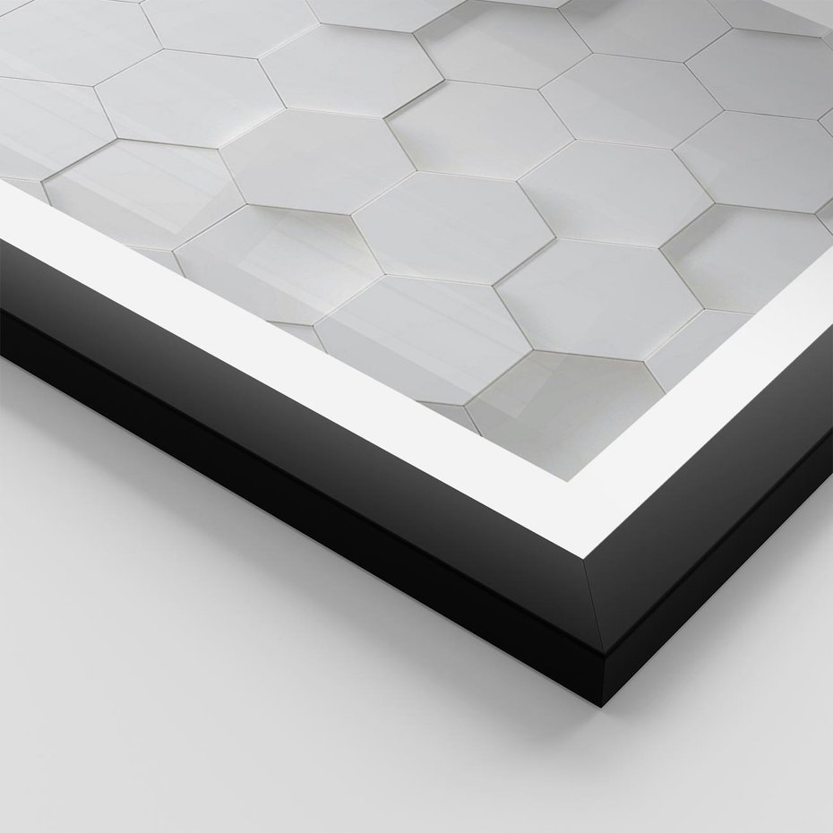 Plakat w ramie 50x70 - Intrygujący Wymiar - geometria, 3D - rama czarna
