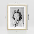 Plakat w ramie 30x40 - Pyszny Deser - retro zdjęcie, czarno białe - rama drewno