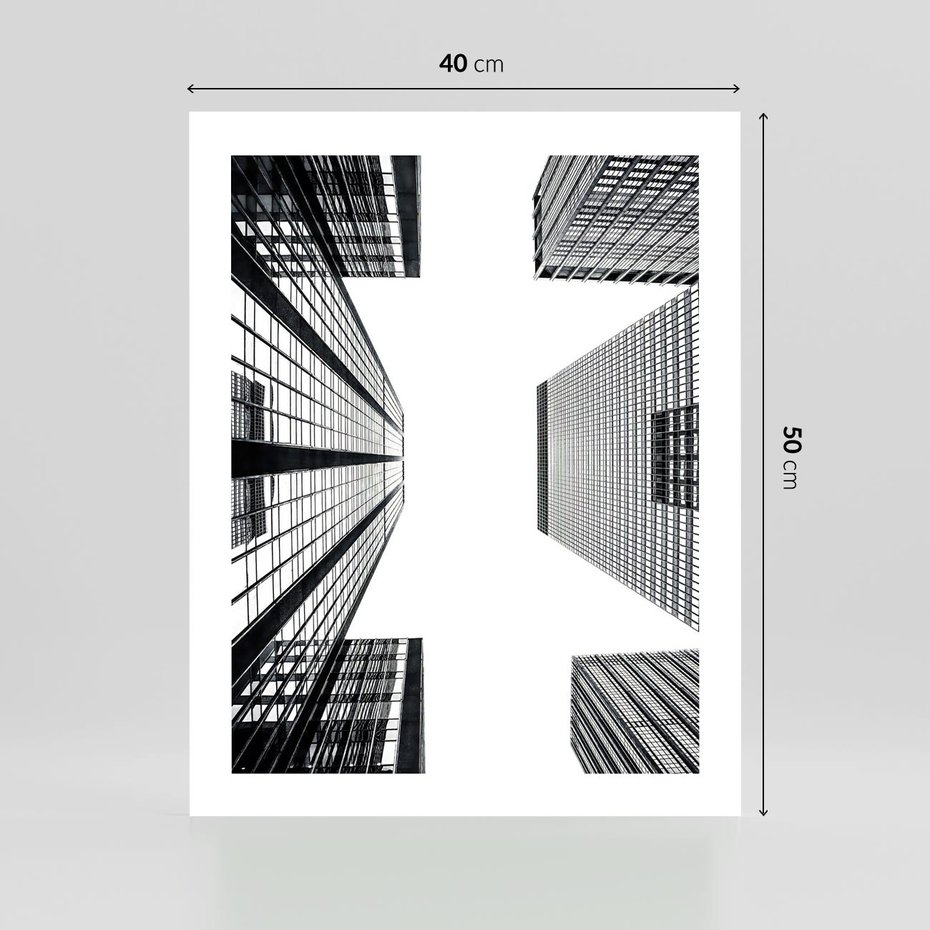 Plakat bez ramy 40x50 - Architektoniczna Symetria - architektura, wysoki wieżowiec