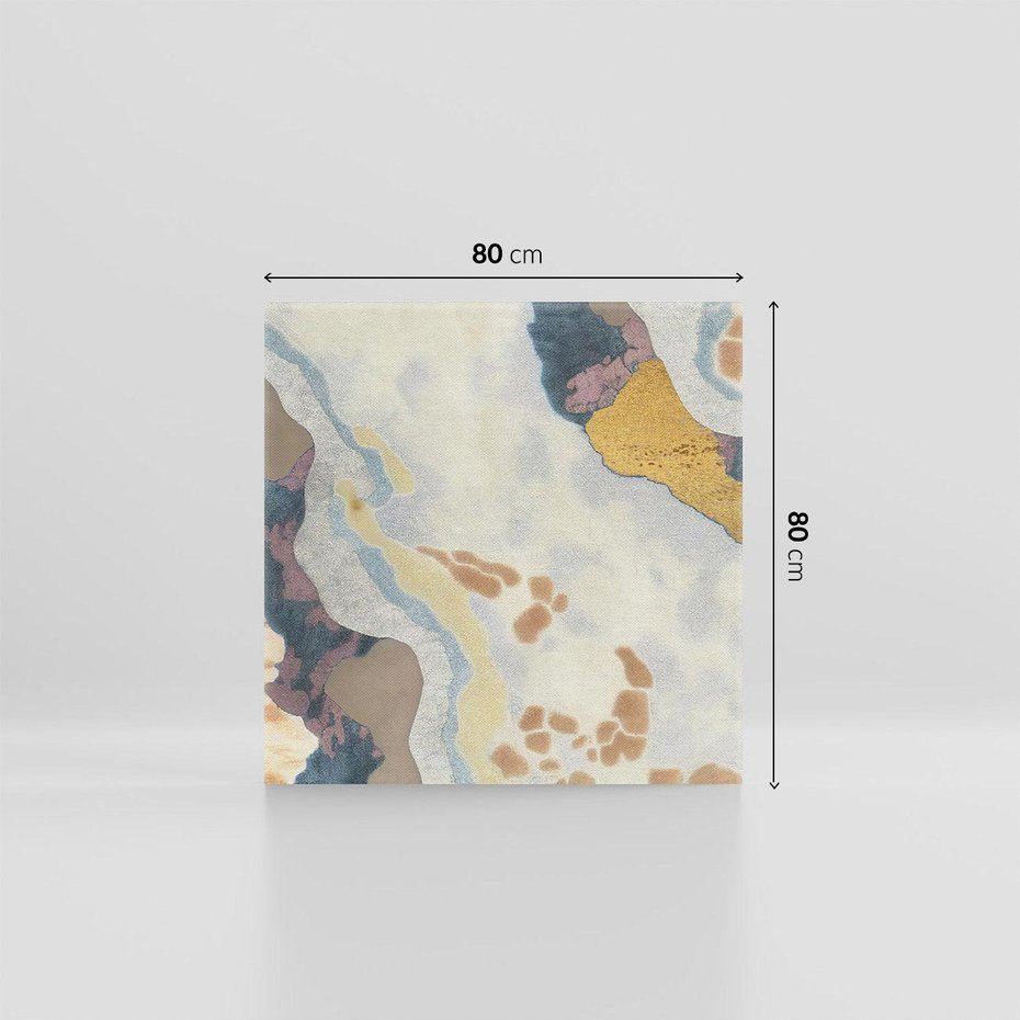 Obraz na płótnie 80x80 - Melancholijne oddechy pędzla - abstrakcyjne formy, zgaszone kolory