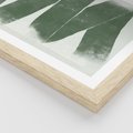 Plakat w ramie 50x70 - Zielone Refleksje - abstrakcja, zgaszony zielony kolor - rama drewno