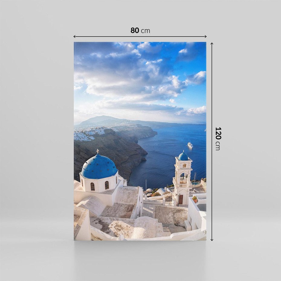 Obraz na płótnie 80x120 - Błękitne Przezycia - Santorini, morze