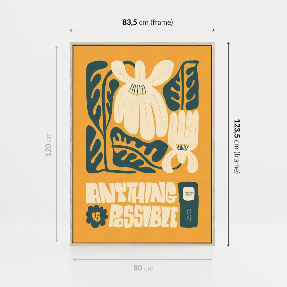 Obraz w ramie 80x120 - Impulsy Harmonii - kwiaty, nowoczesny plakat - rama drewno