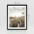 Plakat w ramie 40x50 - Łąka w Klimacie Sepii - suche trawy, łąka - rama czarna