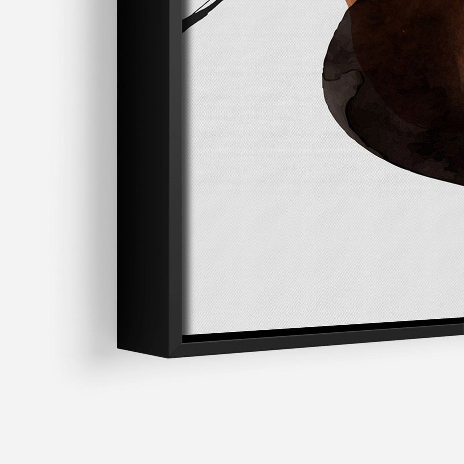 Obraz w ramie 70x100 - Kolorowe Wizje - abstrakcyjne plamy akwarelowe, czarny szkic - rama czarna