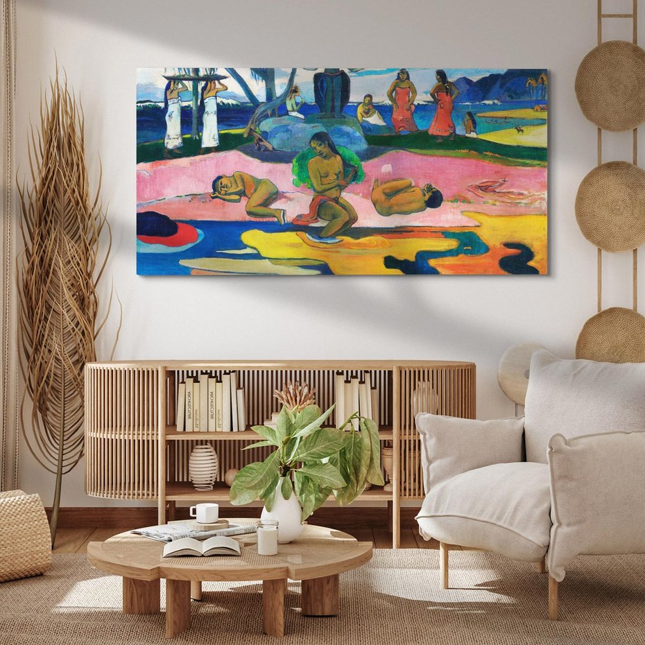 Obraz na płótnie 140x70 - Day of the God 1894, Paul Gauguin - Reprodukcja - reprodukcja, obraz na płótnie