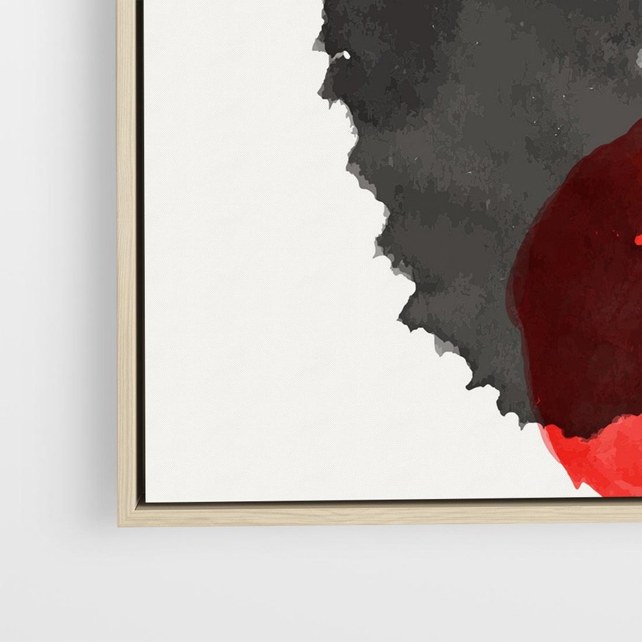 Obraz w ramie 80x80 - Wibracje Linii - abstrakcyjne nieregularne plamy, czarny - rama drewno