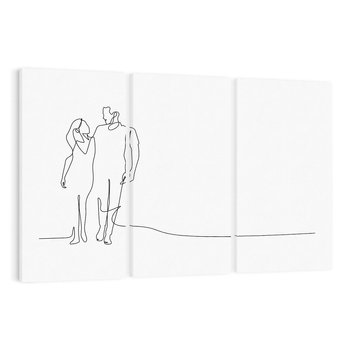 Obraz na płótnie 120x80 - Wspólne Kroki - line art, szkic