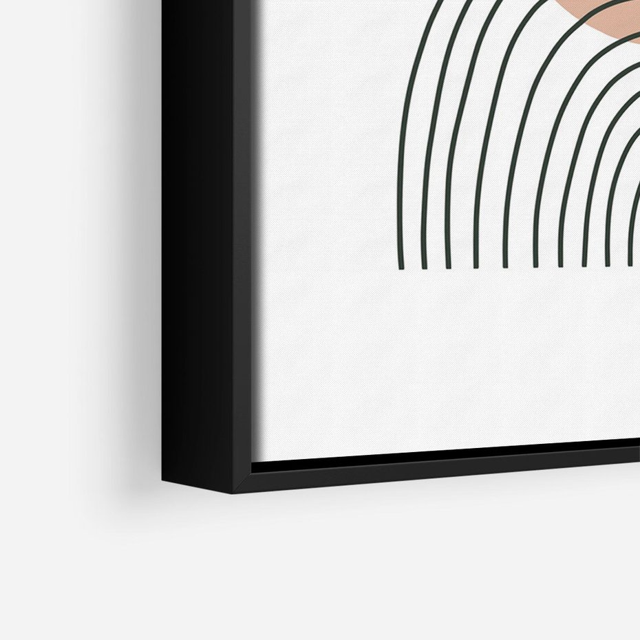 Obraz w ramie 70x100 - Przenikające Widzenia - półkola, koło - rama czarna