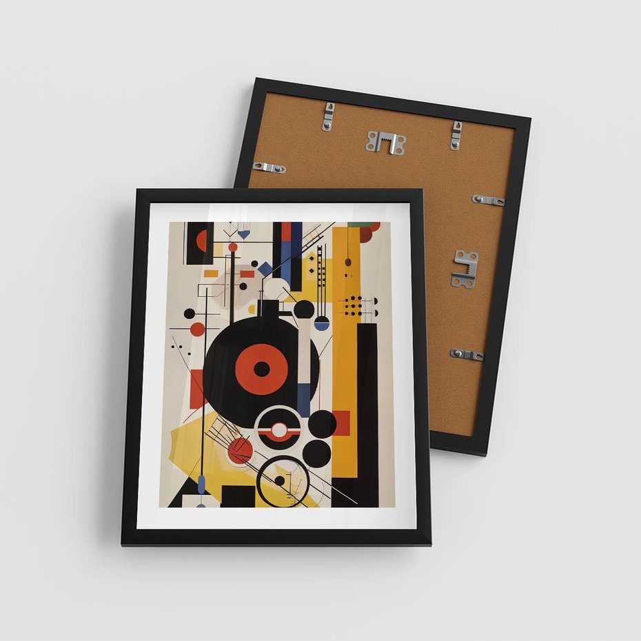 Plakat w ramie 40x50 - Wnętrza Refleksyjnego Światła - modernistyczny obraz, styl bauhaus - rama czarna