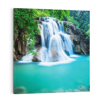 Obraz na płótnie 70x70 - Tajlandia: wodospad w zielonym lesie - Tajlandia, wodospad
