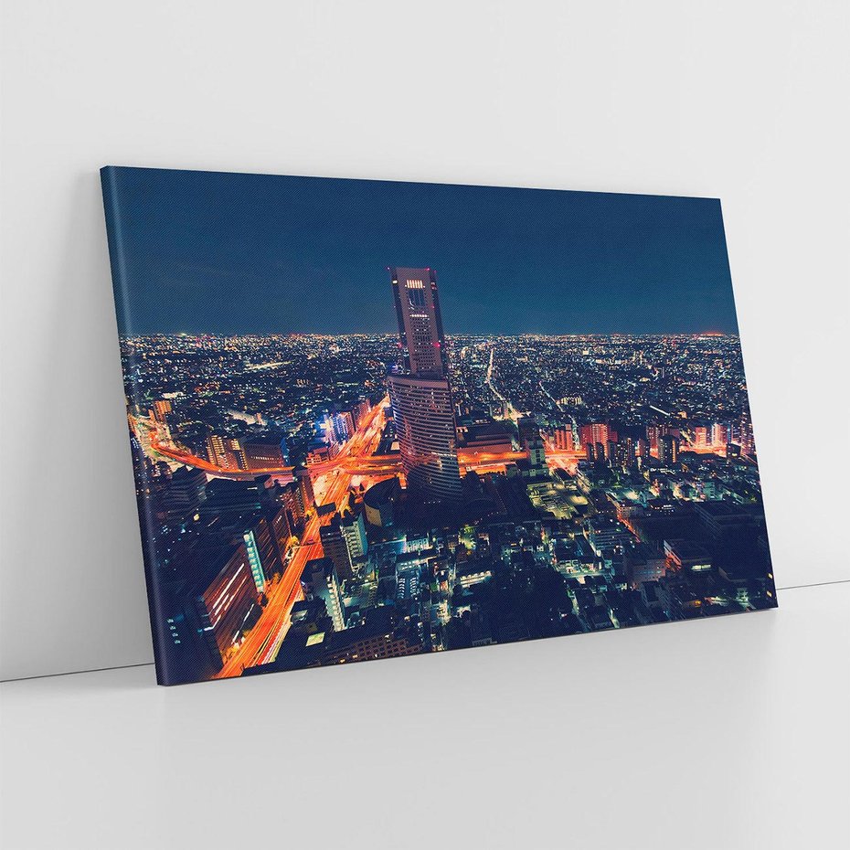 Obraz na płótnie 100x70 - światła i tradycja - Japonia, Tokio