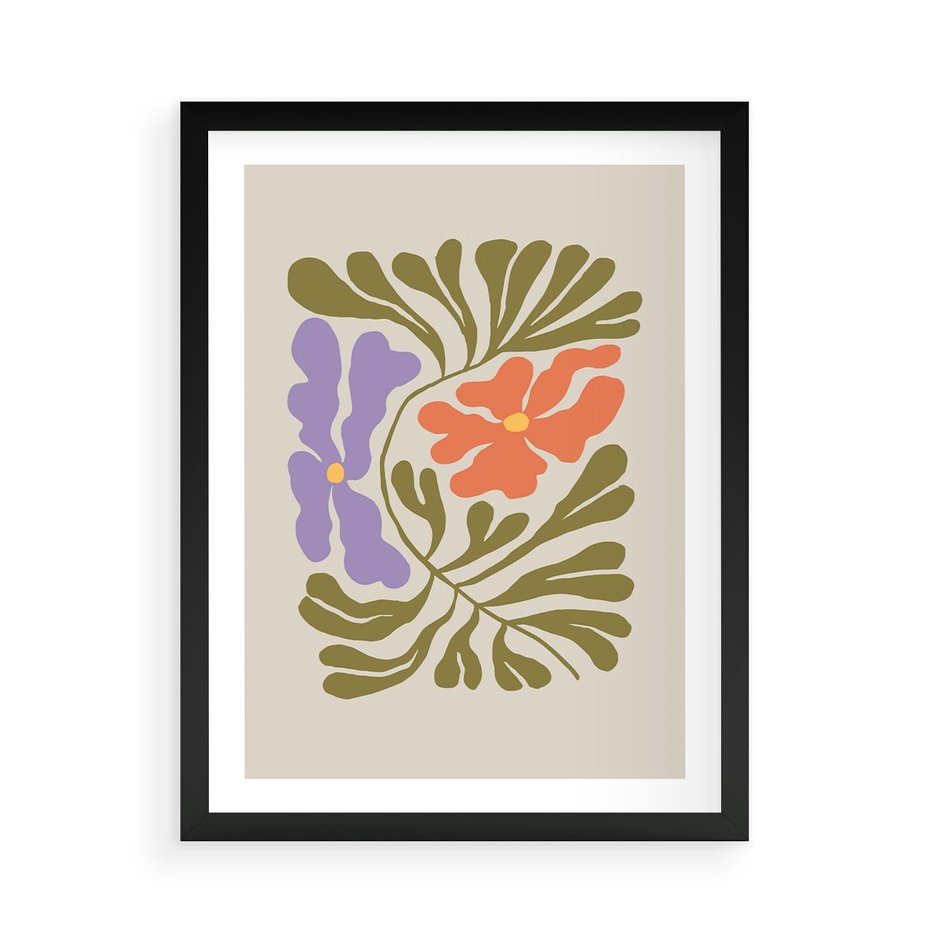 Plakat w ramie 50x70 - Bezgraniczne Impresje - kwiaty, abstrakcja - rama czarna