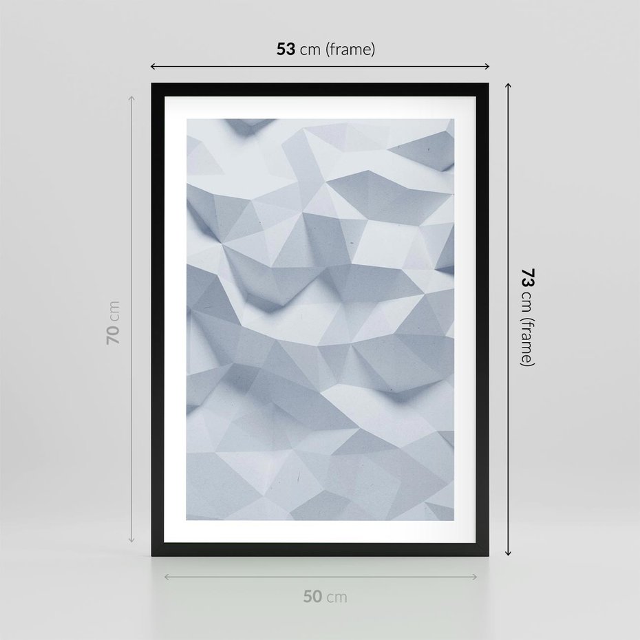 Plakat w ramie 50x70 - Trójwymiarowa geometria - geometria, 3d - rama czarna