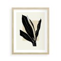 Plakat w ramie 40x50 - Harmonia liści - minimalistyczny obraz, szkic - rama drewno