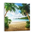 Obraz na płótnie 60x60 - Rajskie Seszele - plaża i palmy - Seszele, plaża