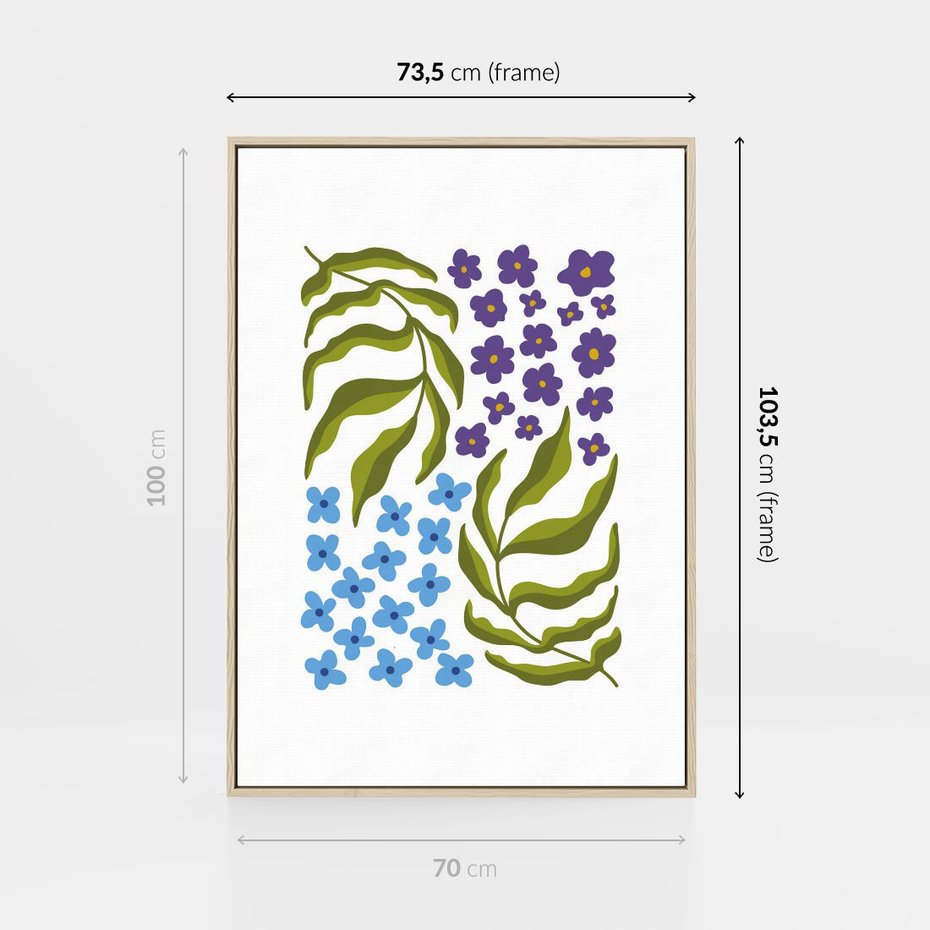 Obraz w ramie 70x100 - Księga Kształtów Bez Granic - kwiaty, sztuka nowoczesna - rama drewno