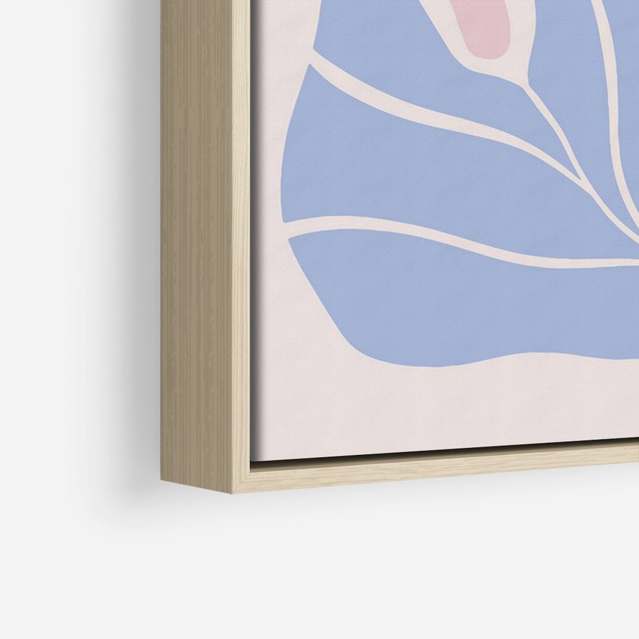 Obraz w ramie 70x100 - Kwiatowe Granice Kształtów - nowoczesny plakat, kwiaty w pastelowych kolorach - rama drewno
