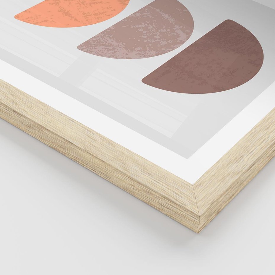 Plakat w ramie 40x50 - Minimalizm i Geometria - minimalistyczny obraz, mid-century styl - rama drewno