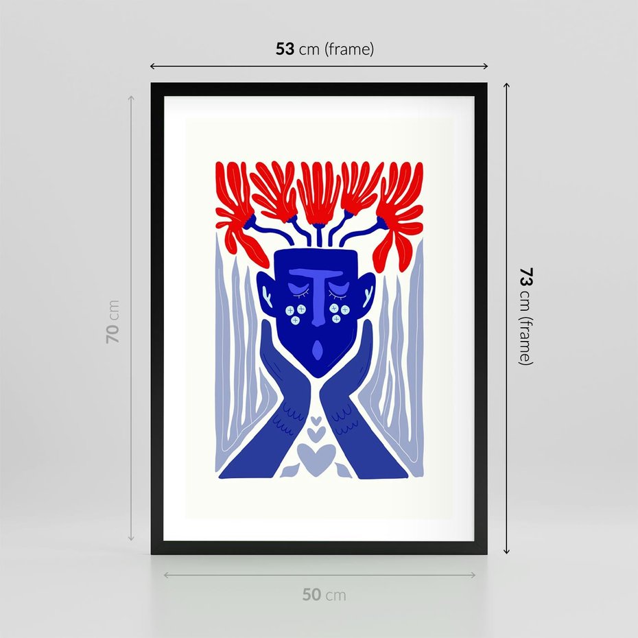 Plakat w ramie 50x70 - Nowoczesne Wcielenie Boho - etniczna maska, boho styl - rama czarna