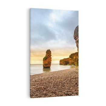 Obraz na płótnie 80x120 - Plaża Morza z Skałami - plaża, morze